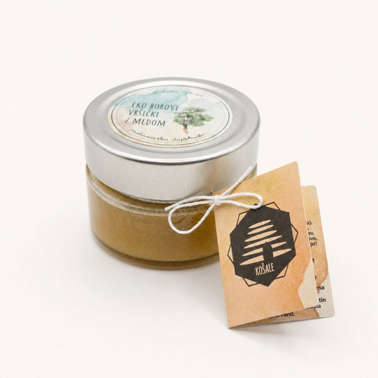 EKO borovi vršički z medom – 125 g kozarec